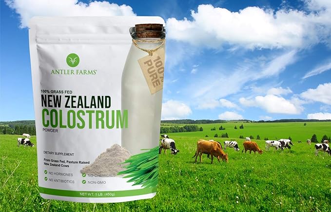 Antler Farms 100% Pure New Zealand Colostrum, 30 Servings, 1 lb - Grass Fed, Pasture Raised, Clean Sourced, Cold Processed, Undiluted, High IgG Content