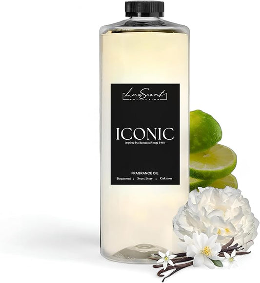 Aroma Diffuser Oil 1200ML Iconic Baccarat Rouge - Waterless Essential Oil for diffusers - Luxury Hotel Inspired Fragrance - Aroma Oil for Aromatherapy - Fits in Any Diffuser (Iconic)
