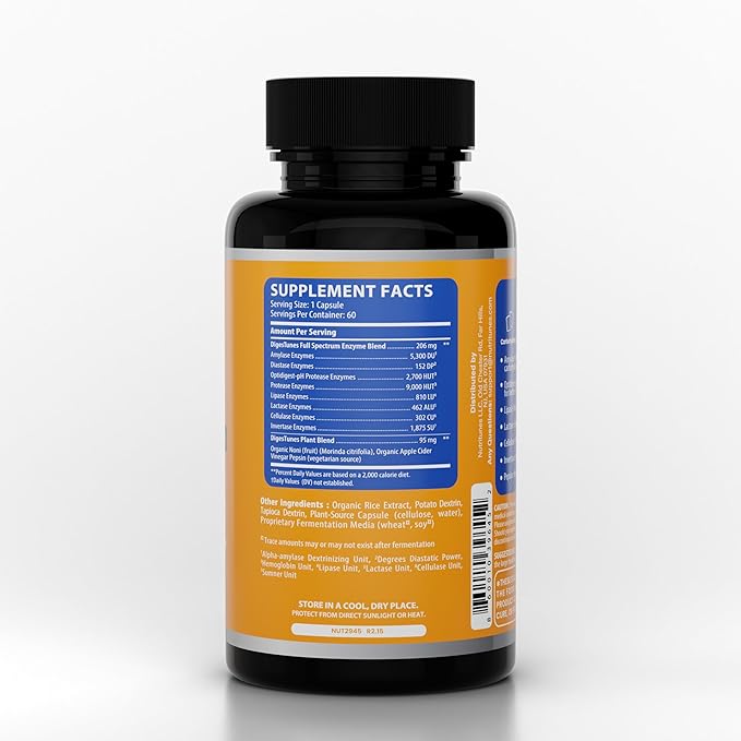 All-in-One Multi Enzyme Digestive Enzymes Supplement – Easily Breaks Down Carbs, Fats, Proteins & Dairy – Supports Healthy Digestion, Bloating Relief & Gut Comfort – Vegan, 60-Day Supply