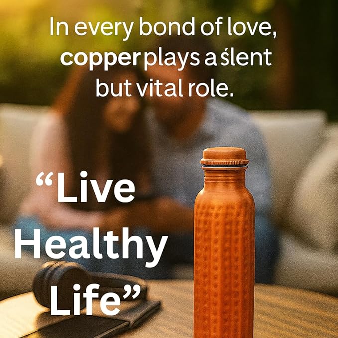 Dr's Choice; By Copperking Copper Water Bottle for Drinking 32 Oz | Ayurvedic-Inspired, Hammered Design, Eco-Friendly, Men and Women For Yoga & Fitness Use (Hammered)
