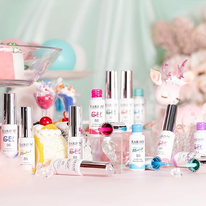 RARJSM Gel Liner Nail Art Polish Set,12 Colors Candy Pastel Painting Spring Summer Line Art Gel Built in Thin Skinny Nail Art Brush Soak Off Curing Needed 5ml for Home Salon Nail Design