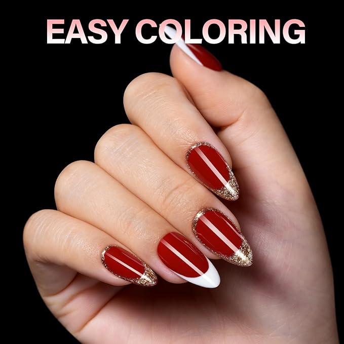 AILLSA Medium Almond Nail Tips - 240pcs Thickened False Nail Tips Half Matte Nails Tips, Fake Nails Nail Extension for Manicure