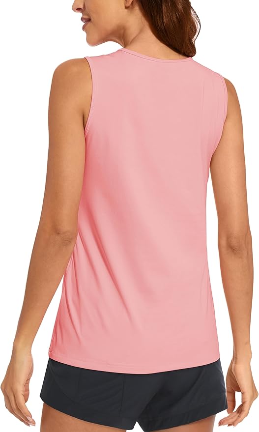 MAGCOMSEN Women's Sleeveless Workout Shirts UPF 80+ Dry Fit Running Wicking Tank Tops Athletic Gym Summer
