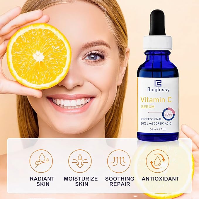 Vitamin C Serum 20%, Professional Vitamin C Face Serum Anti Aging Skin Care, Enhance Skin Radiance Reduce Fine Lines & Wrinkles for Women