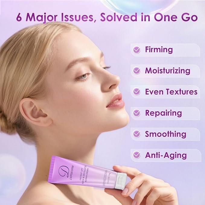 Retinol, Collagen & Hyaluronic Acid Neck Firming Cream – Anti-Aging Neck Cream for Firming & Tightening, Helps Improve the Look of Sagging Skin on Neck & Face, 1.76 Fl Oz