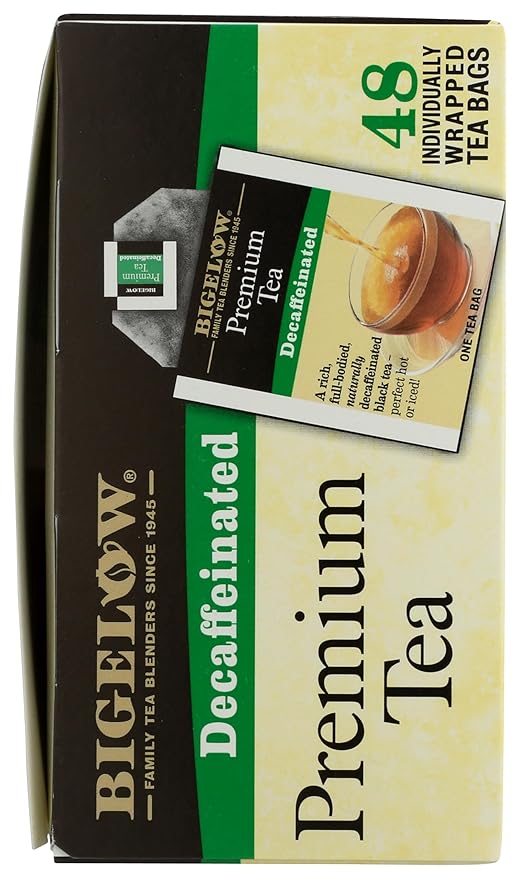 Bigelow 48 Count Premium Decaffeinated Blend Black Tea, Contains 48 Individually Wrapped Tea Bags, Decaf Tea