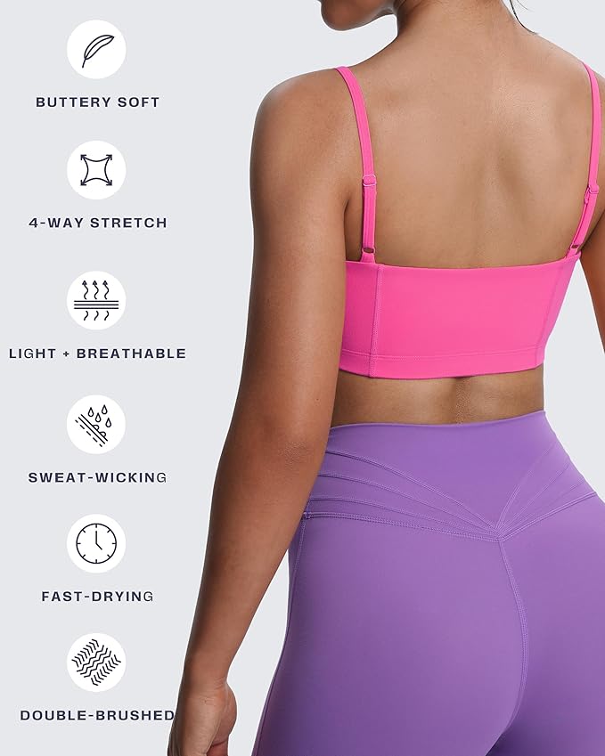Aoxjox Women's Workout Bandeau Bras Training Fitness Running Yoga Crop Tank