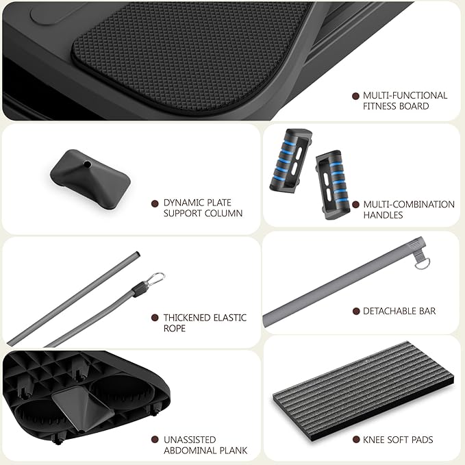 Pilates Board Pilates Reformer Set - Multifunctional Home Workout Board for Core & Abdominal Training,Portable Pilates Equipment for Women & Beginners