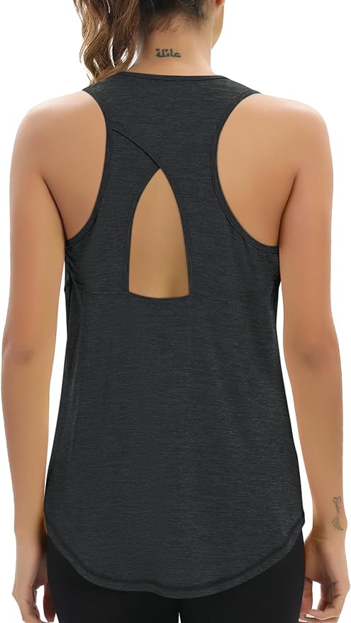 Aeuui Womens Workout Tops Open Back Racerback Tank Tops Sleeveless Yoga Athletic Running Shirts Gym Clothes for Women
