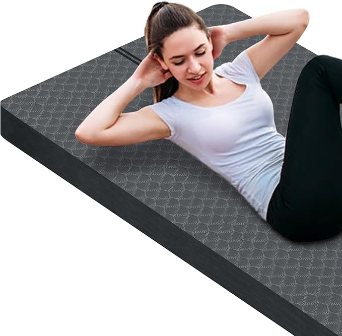 nuveti Large Exercise Mat - 15mm/20mm/30mm Thick Yoga Mat | Workout Mat for Fitness, Yoga, Pilates, Stretching & Floor Exercises for Women & Men with Free Carrying Bag