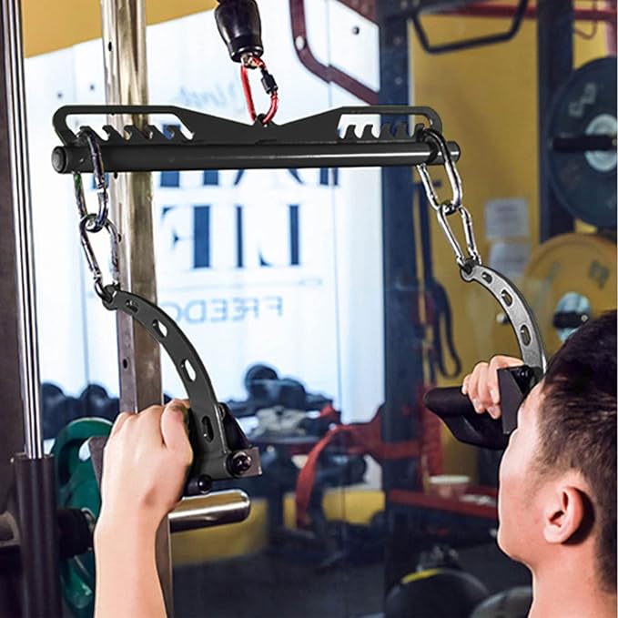 KORIKAHM Adjustable Lat Pull down Bar, Cable Machine Attachments for Gym, Home Gym Fitness T-bar Row Pulldown Attachments, Lat Pull Down Machine Wide Grip Neutral Grip Handle