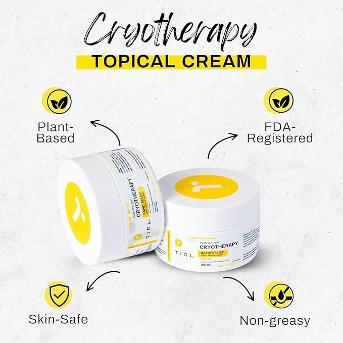 TIDL Plant Powered Cryotherapy Spray & Performance Cream Set – Post-Workout Full Body Recovery Spray (3.4oz) & Cream (3oz) – Muscle & Joint Pain Relief – Organic Plant-Based Formula