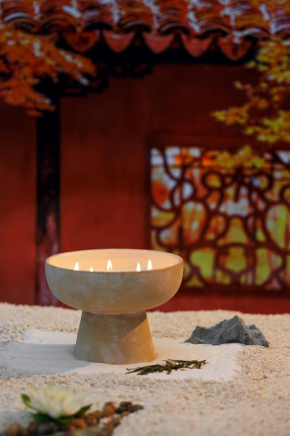 BLUEME Yuzu & Ginger, Luxury Candle w/Essential Oils, 6 Wick, Hand-Poured Soy, Cotton Wick, Ceramic
