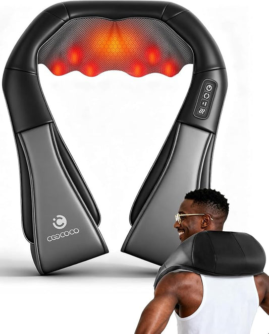 CooCoCo Shiatsu Neck and Back Massager, 2025 Christmas Gifts for Him Her, 8 Massage Nodes 3D Neck & Shoulder Massager for Deep Tissue for Office Home Car Use, Christian Gifts for Women Men Mom Dad
