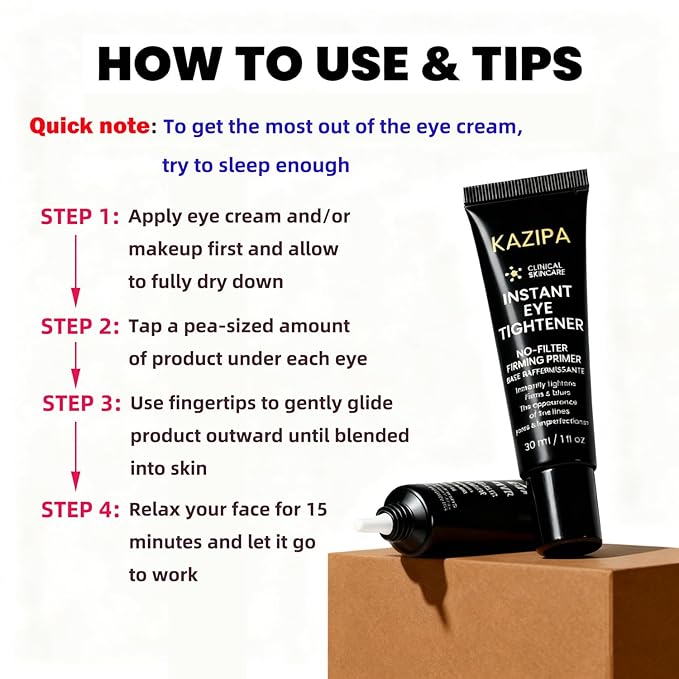 Anti Aging Eye Cream with Hyaluronic Acid & Vitamin E – Hydrating Under Eye Cream for Visible Wrinkles & Bag Appearance, Helps Visibly Tighten & Reduce Puffiness