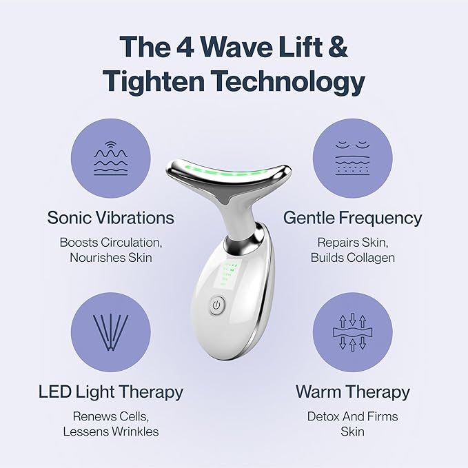RenewaLift Face & Neck Sculpting Tool | Handheld Beauty Device with Gentle Light & Soothing Vibration | at-Home Skincare Tool for a Smoother, Refreshed, and Radiant-Looking Complexion