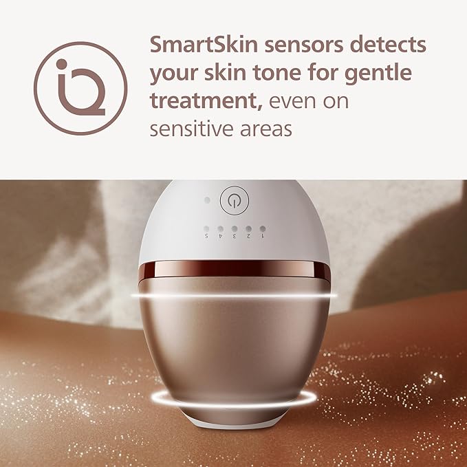 Philips Lumea 9000 Series IPL Hair Removal Device - Permanent Visible Hair Reduction Done at Home, SenseIQ Technology, 4 Attachments for Body, Face, Bikini & Underarms, for Women & Men, BRI984/03
