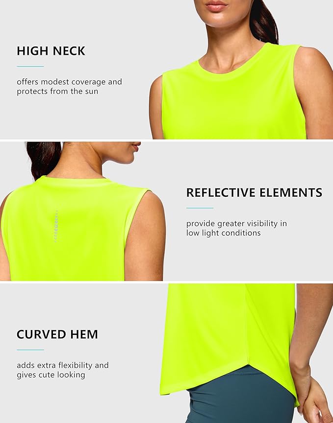 G Gradual Women's Workout Tank Tops Lightweight Sleeveless High Neck Athletic Shirts for Running Gym Tennis Pickleball