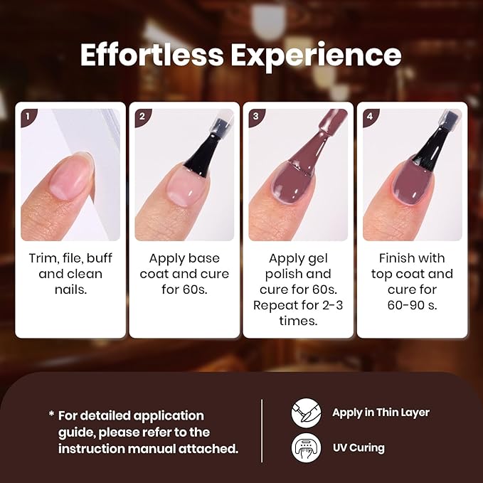 Beetles Gel Nail Polish Set Manhattan Collection 20 Colors Burgundy Red Brown Gold Champagne Glitter Winter Gel Polish Soak Off UV Glossy & Matte Top Base Coat Home Salon Diy Christmas Gifts for Women