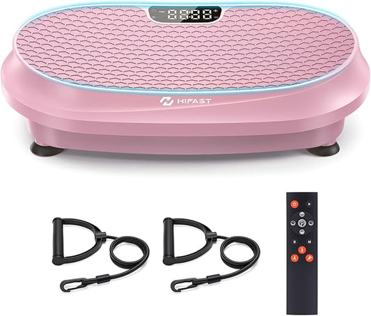 Curved Vibration Plate Exercise Machine, XL Vibration Plate 400 lbs Capacity with 9 Auto Modes and 120 Adjustable Speeds, Whole Body Vibration Plate Machine for Home Women Men