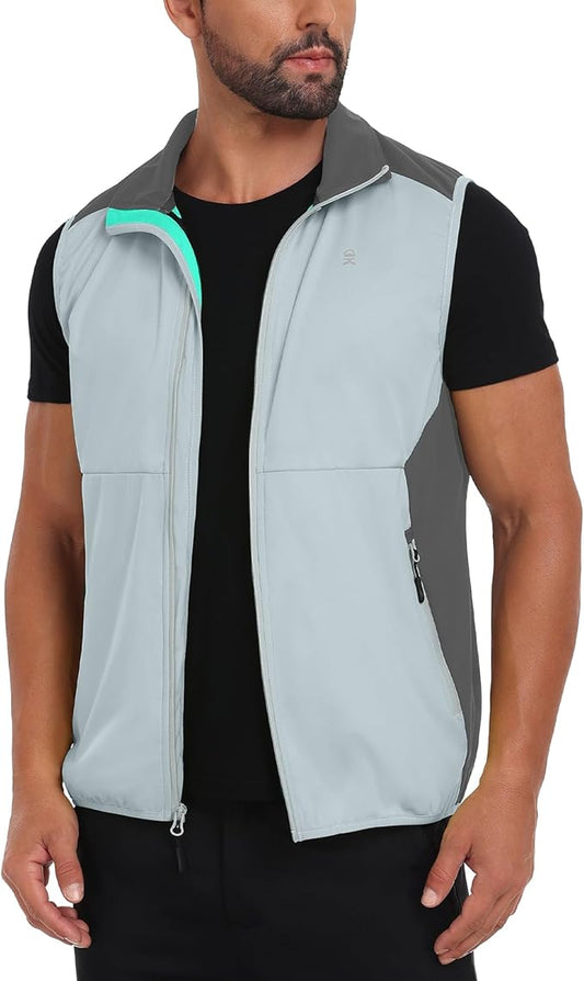 Little Donkey Andy Men's Water-resistant Outerwear Vests, Stretch Windproof Vest for Cycling, Running, Golf