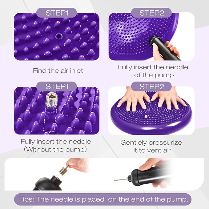 Amylove 6 Pcs Wiggle Seat Inflated Wobble Cushion for Sensory Kid 13 Inch Balance Disc Kids Flexible Seating Exercise Sensory Pad Chair Cushion for Classroom Office School