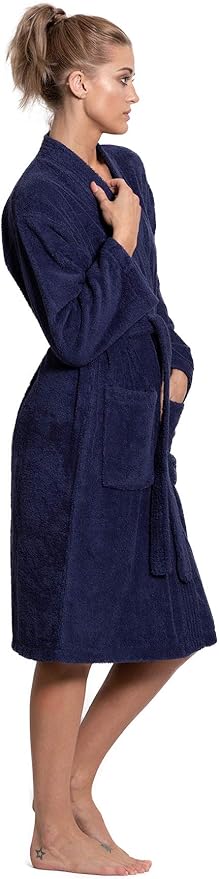 Turkuoise Soft & Absorbent Towel Robe, 100% Cotton Turkish Terry Cloth Kimono Bathrobes for Women