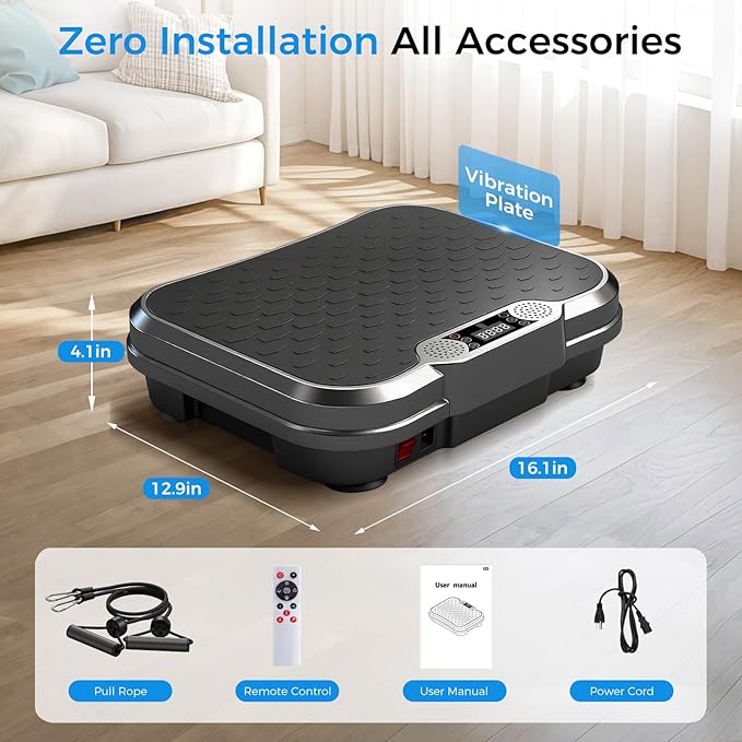 AoraPulse Vibration Plate Exercise Machine, Vibration Plate for Lymphatic Drainage Weight Loss, 330 Lbs Capacity Full Body Workout Vibrate Fitness Platform for Home Women Men