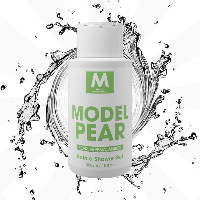 Model Pear Gourmand Body Gel | Pear, Amber, and Freesia Scented | Hydrating, Nourishing, and Refreshing Shower Gel | Scented Spa Products | Premium Body Cream for Clean, Soft Skin