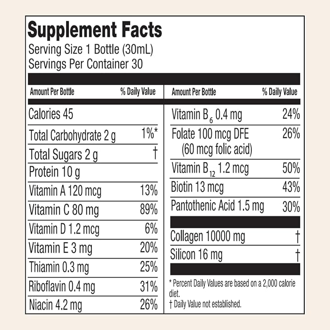 PRIMABIOTIC Liquid Collagen Sport- High Collagen Content [10,000 Mg] Per Serving - Hydrolyzed Collagen Drink and 12 Vitamins Orthosilicic Acid | Helps Bone Health, Hair, Nails | (30 Bottles x 30 ML)