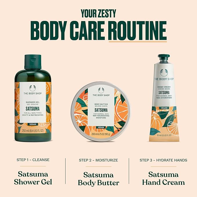 The Body Shop Satsuma Body Butter – Nourishing & Moisturizing Skincare for Normal Skin – Vegan – 6.75 oz