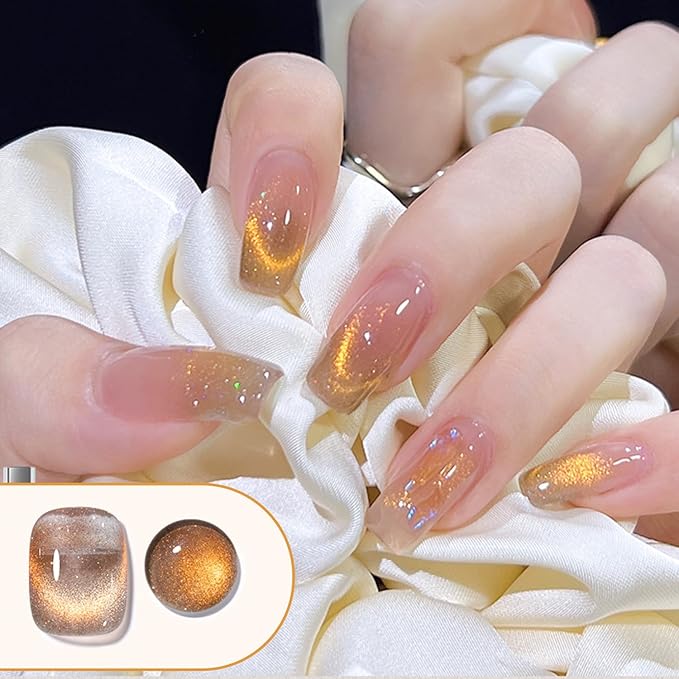 Double Rhythm 6 Colors Cat Eye Gel Polish Set Shimmer Glitter with Magnet Holographic Reflective Magnetic UV Nail Art Kit (6-Kit 23)