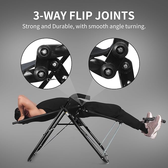 leikefitness Ab Exercise Chair Core Strengthening Lightweight Foldable Sport Abdominal Exerciser Strength Training Inversion Equipment (Black)