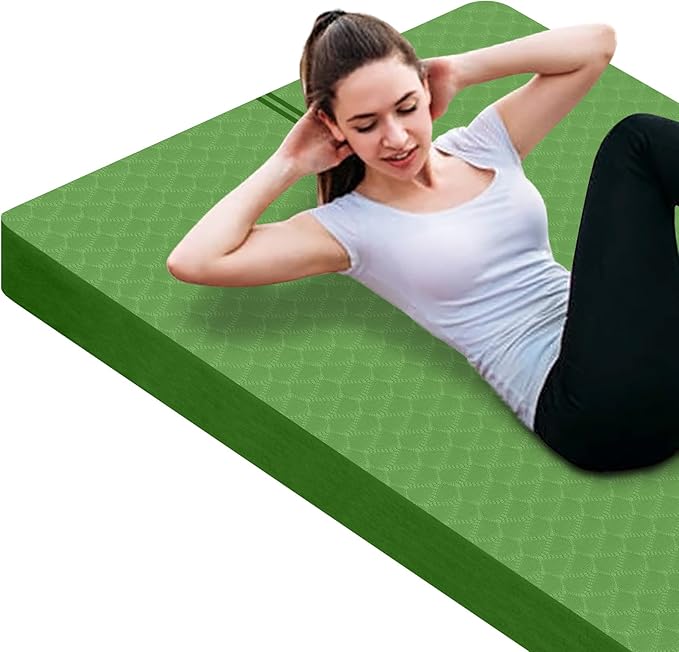 nuveti Large Exercise Mat - 15mm/20mm/30mm Thick Yoga Mat | Workout Mat for Fitness, Yoga, Pilates, Stretching & Floor Exercises for Women & Men with Free Carrying Bag