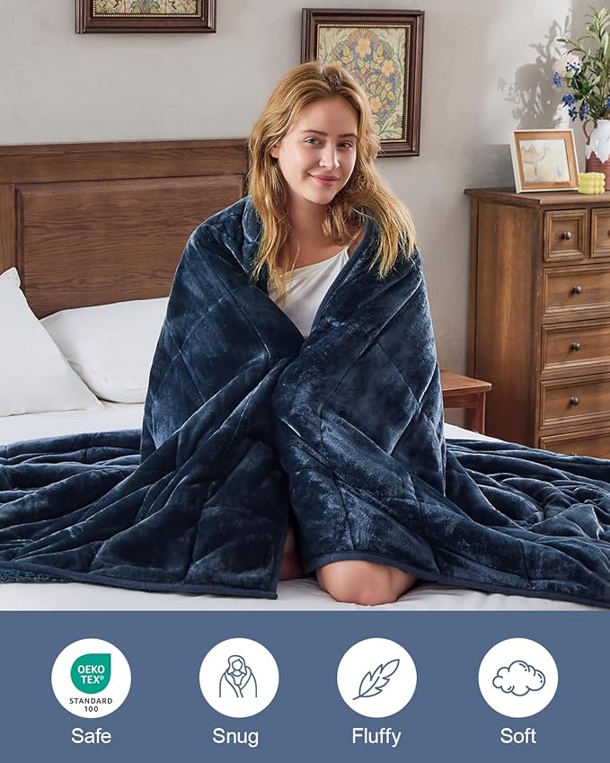 Super Fuzzy Soft Sherpa Fleece Weighted Blanket, 20 lbs Dual Sided Fluffy Heavy Weighted Blankets for Adults - No Bunching with Double Layers of Soft Inner Lining (60"x 80", 20 Pounds)
