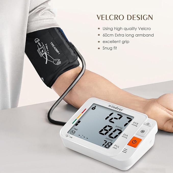 Automatic Upper Arm Blood Pressure Monitor with a Large-Screen Display,Digital Upper Arm Bp Machine for Home Use with Adjustable XL Cuff 8.66-16.54″, Users 120 Sets Memory
