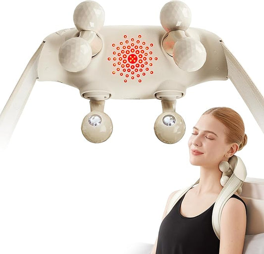 SKG Neck Massager for Pain Relief Deep Tissue 6D Kneading Cordless Shiatsu Neck and Shoulder Massager with Heat Electric Massage Gift Idea H7 Ultra