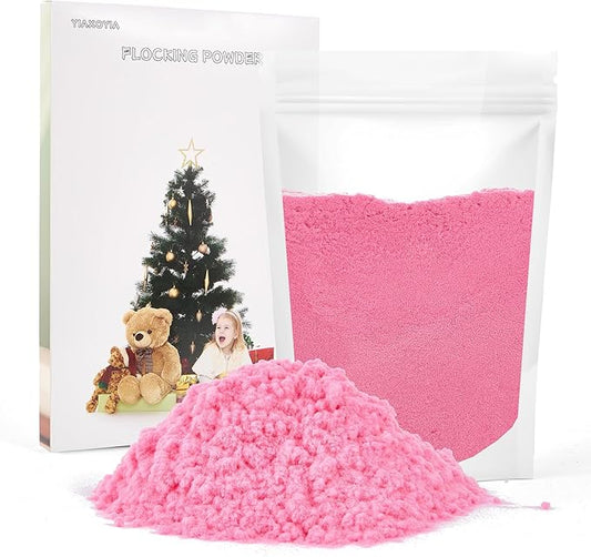 100g Flocking Powder, Velvet Fibers for Christmas Tree Crafts/Taba Squishy/Nails Art/Doll Decorations/DIY Scenery (Pink)