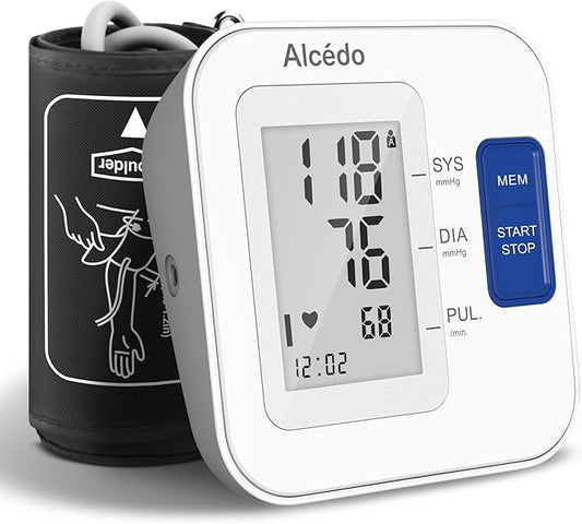 Alcedo Blood Pressure Monitor for Home Use, Automatic Upper Arm BP Machine with Large Cuff 8.7" -16.5", 2X 120 Memory