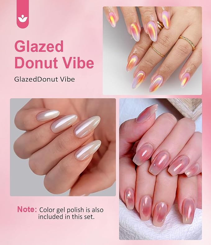 Chrome Powder for Nails: 6pcs Metallic Effect Chrome Powder Aurora Mermaid Iridescent Holographic Nail Powder Pigment Glitter Nail Powder Nailr Art Decoration