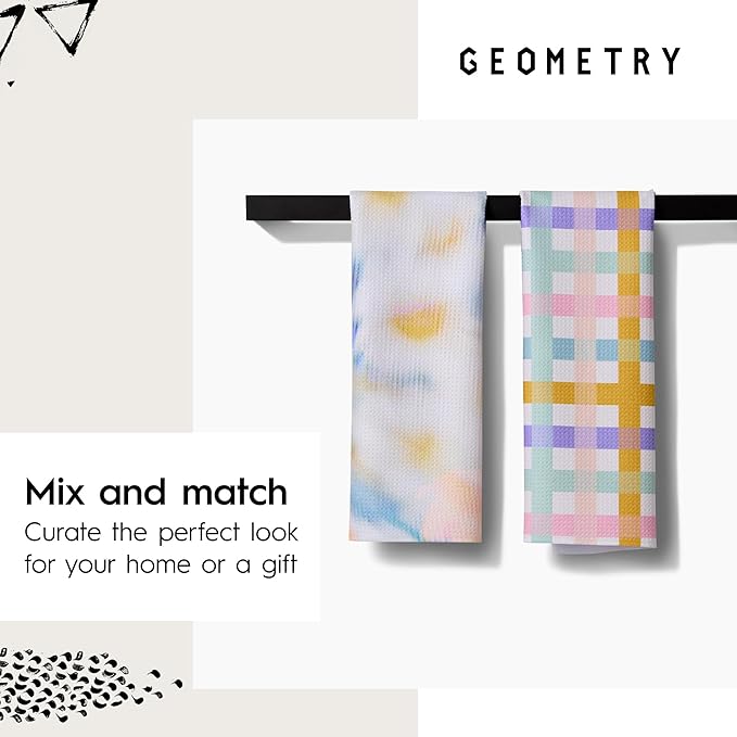 GEOMETRY Spring Kitchen Towels - Quick Dry Microfiber Cloth Spring & Summer Dish Towels for Kitchen Drying - Premium Quick Dry Towel - Cute Banana Lines, 18" x 30" - 1-Pack