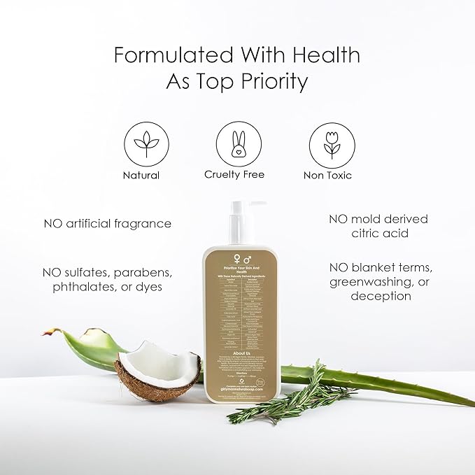 GirlyMan Natural Non Toxic Shampoo-Made with Olive Oil, Argan Oil, & Biotin, No Artificial Fragrance, Nourishing Ingredients, For All Hair Types, Family Owned (Lavender)