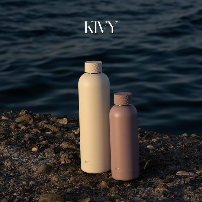 KIVY Insulated Water Bottle 32oz [LEAK PROOF] - Insulated Stainless Steel Water Bottle - Stainless Steel Drinking Water Bottle - Thermo Flask Drinking Bottle - BPA Free Water Bottle
