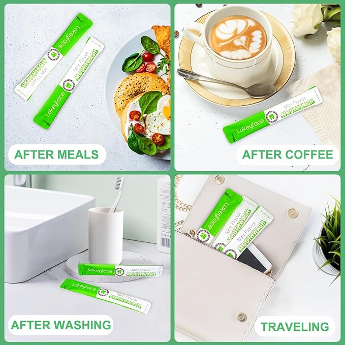 Mouthwash, 30 Packets Travel Mouth Wash for Adults, Alcohol Free, Mini Mouthwash for Travel Essential, TSA Approved Mouthwashs Bulk Pocket Size On The Go,Mint,11ml/0.37FL.OZ Each