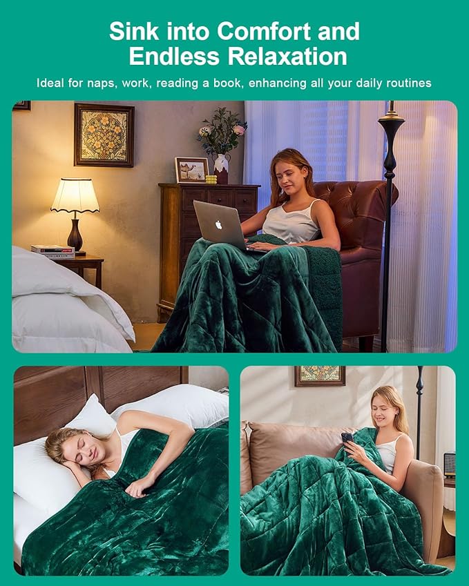 Super Fuzzy Soft Sherpa Fleece Weighted Blanket, 20 lbs Dual Sided Fluffy Heavy Weighted Blankets for Adults - No Bunching with Double Layers of Soft Inner Lining (60"x 80", 20 Pounds)