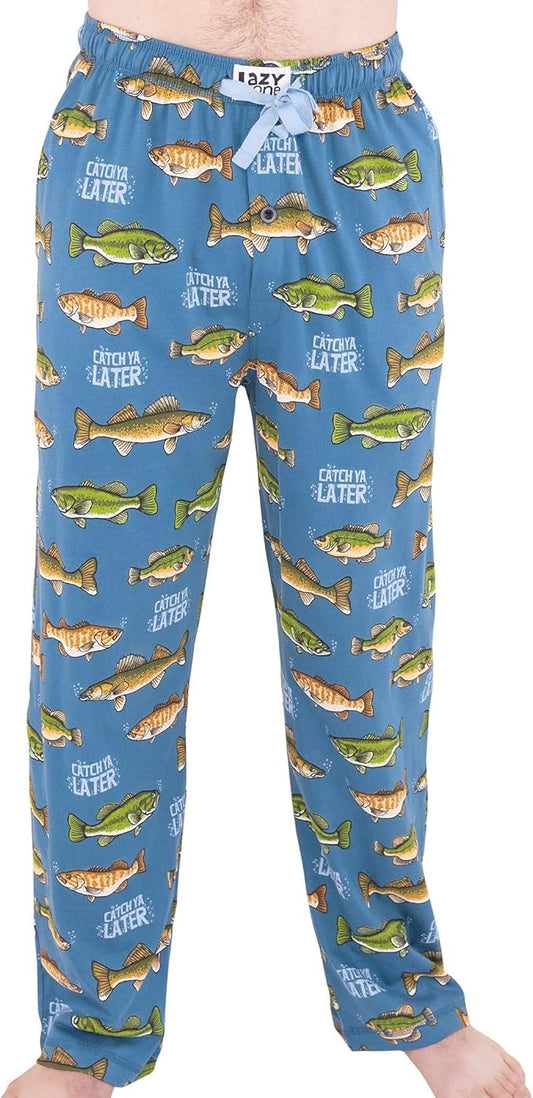 Lazy One Funny Ocean Pajama Pants For Men, Men's Separate Bottoms, Lounge Pants, Fishing PJs