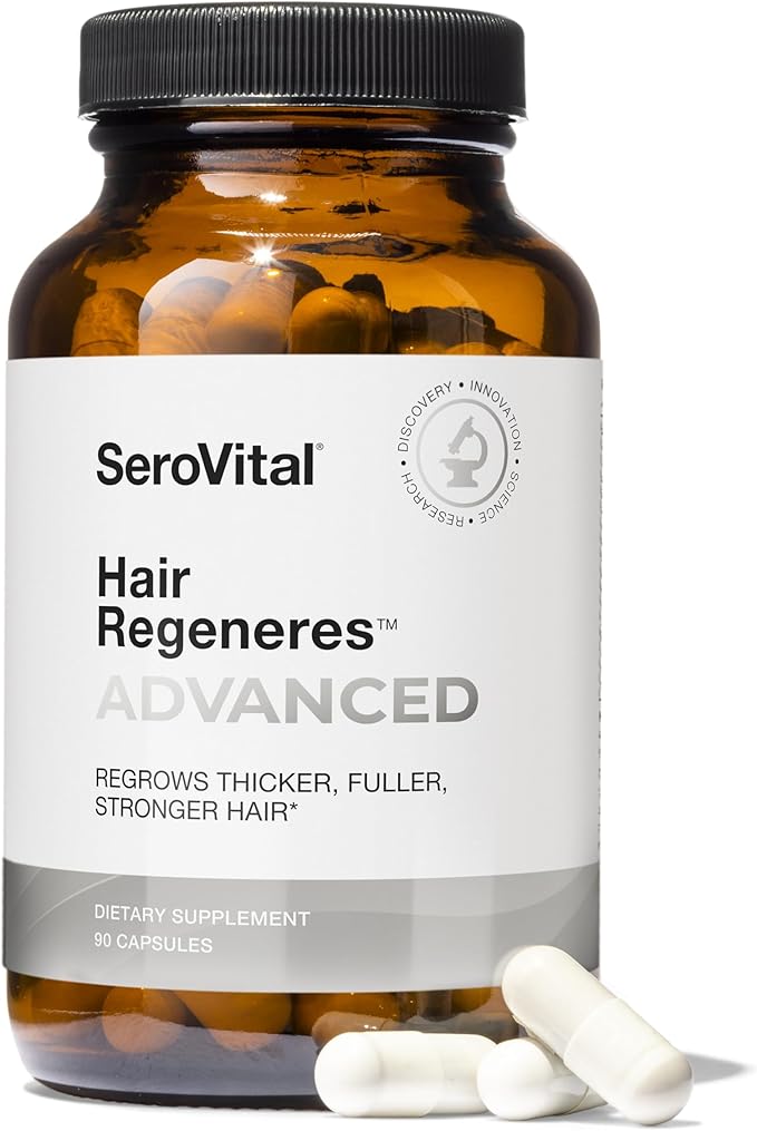 Hair Regeneres Advanced - Reduces Hair Shedding & Breakage - Promote Scalp Health - Stress-Related Hair Loss – Ashwagandha and Marine Collagen, 90 Ct