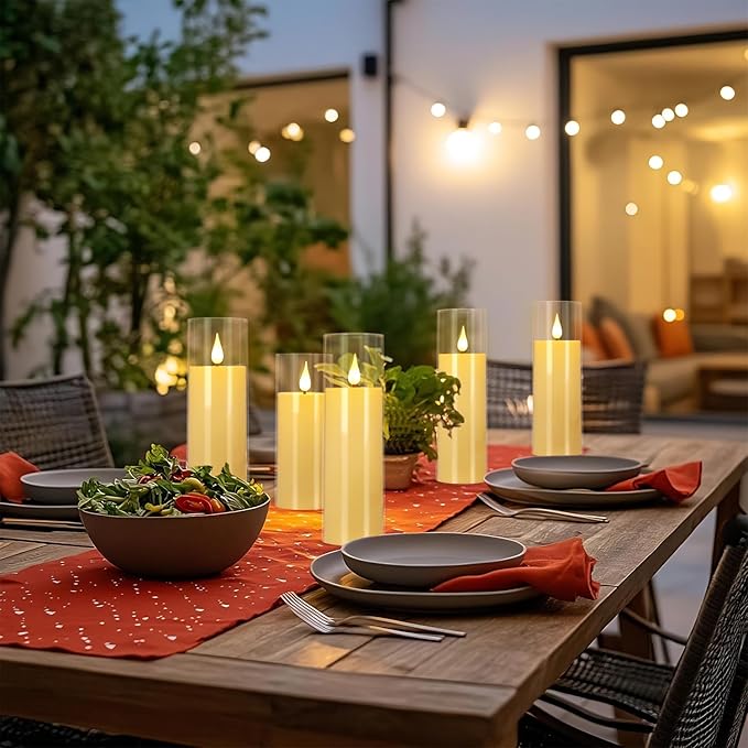 Flickering Flameless Candles Battery Operated with Remote,Led Pillar Candles with Realistic Moving Wick Candles for Halloween,Christmas,Home Decor Pack of 24 (D2.2 xH 5" 6" 7")(Ivory)