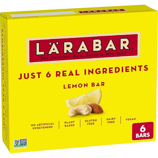 Larabar Lemon Bar, Gluten Free Vegan Fruit & Nut Bar, 1.6 oz Bars, 6 Ct