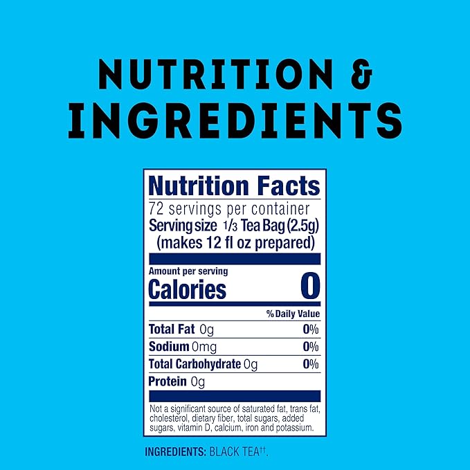 Lipton Unsweetened Iced Tea Bags, Family Size Zero Calories, 24 Total Tea Bags